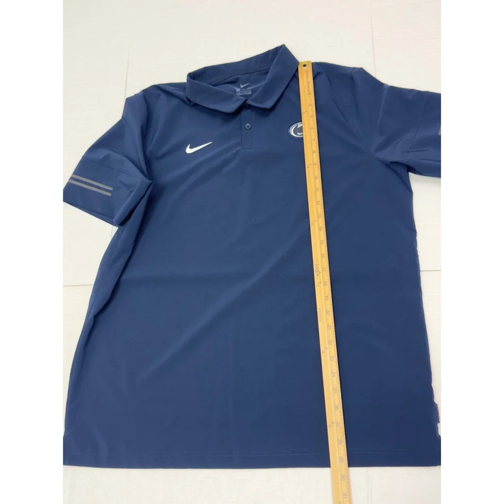 Nike Penn State Nittany Lions Polo Mens XL Navy Blue Dri-FIT Logo Collegiate